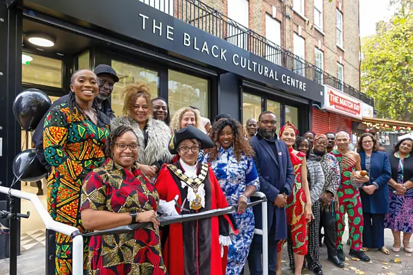 Group photo of Islington residents and council members at the formal opening of the new Black Cultural Centre