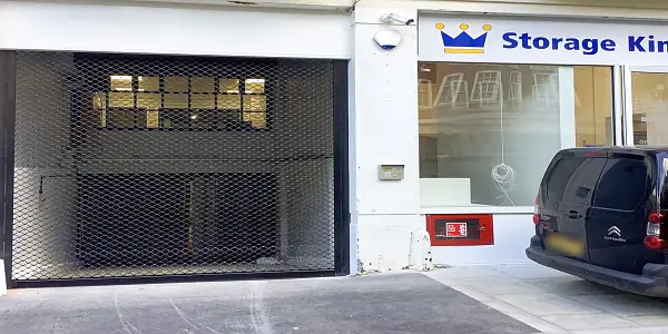 Entrance to storage units in London closed off by Armourshield roller grille