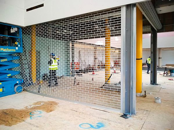 roller shutters before ceiling is in place