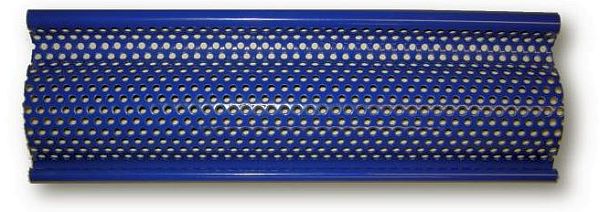 piece of blue viewguard roller shutter lath with perforations