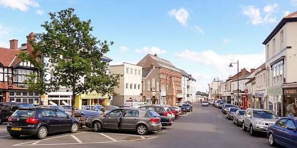The town square in Holsworty, Devon