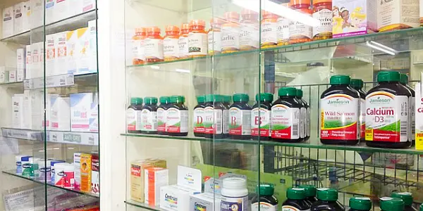A display of pharmaceutical products