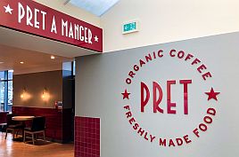 The Pret a Manger shop at the Moto Services near Exeter