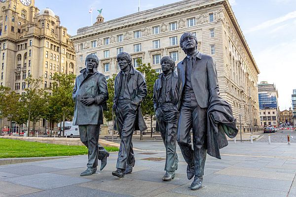 statue of the Beatles in Liverpool