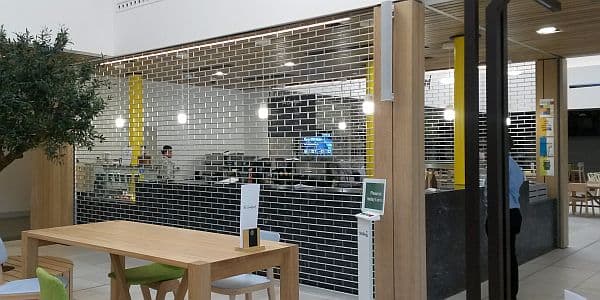 Roller grille in a canteen
