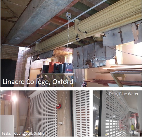 Roller shutter installations in progress